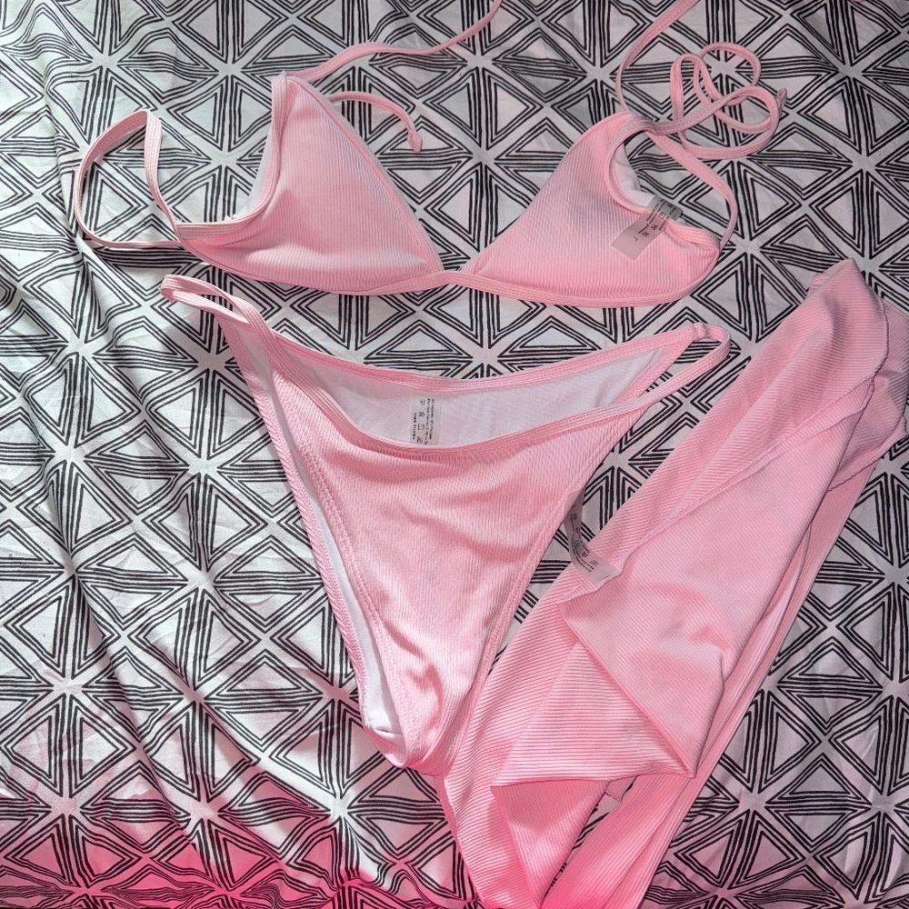 Pink swimsuit set